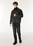 Yıkamalı Antrasit Erkek Denim Ceket M4WM-CKT-1883