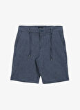 Fabrika Bağlamalı Bel Basic Lacivert Erkek Bermuda Şort FABRESA