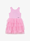 Barbie Düz Pembe Kız Çocuk Abiye Elbise BRB5SG-ELB6509