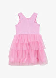 Barbie Düz Pembe Kız Çocuk Abiye Elbise BRB5SG-ELB6509