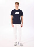 Jeep Bisiklet Yaka Baskılı Lacivert Erkek T-Shirt J5SM-TST7339