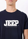 Jeep Bisiklet Yaka Baskılı Lacivert Erkek T-Shirt J5SM-TST7339