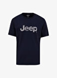 Jeep Bisiklet Yaka Baskılı Lacivert Erkek T-Shirt J5SM-TST7351