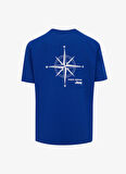 Jeep Bisiklet Yaka Baskılı Saks Erkek T-Shirt J5SM-TST7366