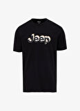 Jeep Bisiklet Yaka Baskılı Siyah Erkek T-Shirt J5SM-TST7308