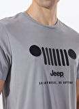 Jeep Bisiklet Yaka Baskılı Gri Erkek T-Shirt J5SM-TST7367