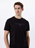 Jeep Bisiklet Yaka Baskılı Siyah Erkek T-Shirt J5SM-TST7386
