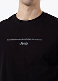 Jeep Bisiklet Yaka Baskılı Siyah Erkek T-Shirt J5SM-TST7386