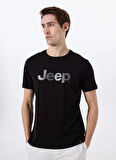 Jeep Bisiklet Yaka Baskılı Siyah Erkek T-Shirt J5SM-TST7290