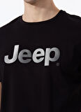 Jeep Bisiklet Yaka Baskılı Siyah Erkek T-Shirt J5SM-TST7290