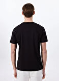 Jeep Bisiklet Yaka Baskılı Siyah Erkek T-Shirt J5SM-TST7290