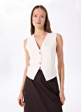 Fabrika Beyaz Kadın Yelek F5SL-YLK0028