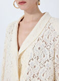 Fabrika Oversize Beyaz Kadın Ceket F5SL-CKT0035