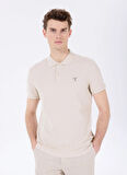 Fabrika Düz Bej Erkek Polo T-Shirt F5SM-TST 2779