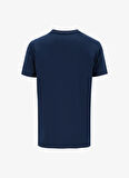 Fabrika Bisiklet Yaka Nakışlı Lacivert Kadın T-Shirt F5SL-TST0086