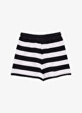 Fabrika Siyah Kadın Relaxed Çizgili Şort F5SL-SHT0360