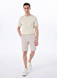 Fabrika Lastikli Bel Basic Gri Erkek Bermuda Şort F5SM-SHT 2705