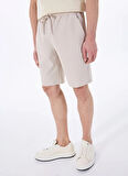 Fabrika Lastikli Bel Basic Gri Erkek Bermuda Şort F5SM-SHT 2705