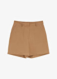 Fabrika Standart Bel Relaxed Bej Kadın Şort F5SL-SHT0154