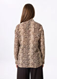 Fabrika Loose Fit Gömlek Yaka Desenli Çok Renkli Kadın Gömlek F5SL-GML0039