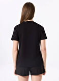 Fabrika Bisiklet Yaka Baskılı Siyah Kadın T-Shirt F5SL-TST0379