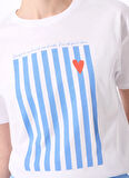 Fabrika Bisiklet Yaka Baskılı Beyaz Kadın T-Shirt F5SL-TST0427