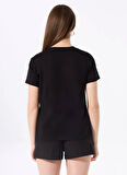 Fabrika Bisiklet Yaka Baskılı Siyah Kadın T-Shirt F5SL-TST0439