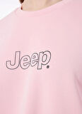 Jeep Bisiklet Yaka Baskılı Pembe Kadın T-Shirt J5SL-TST7020