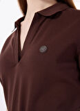Kahve Kadın Relaxed Polo T-Shirt J5SL-TST7070