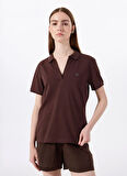 Kahve Kadın Relaxed Polo T-Shirt J5SL-TST7070