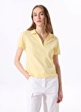 Sarı Kadın Relaxed Düz Polo T-Shirt J5SL-TST7070