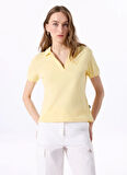 Sarı Kadın Relaxed Düz Polo T-Shirt J5SL-TST7070