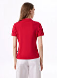 Kırmızı Kadın Relaxed Düz Polo T-Shirt J5SL-TST7070
