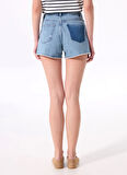 Fabrika Normal Bel Basic Açık İndigo Kadın Denim Şort F5SL-SHT0338