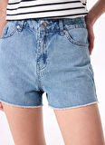 Fabrika Normal Bel Basic Açık İndigo Kadın Denim Şort F5SL-SHT0338