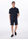 Fabrika Bağlamalı Bel Basic Lacivert Erkek Bermuda Şort F5SM-SHT 2470