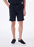 Fabrika Bağlamalı Bel Basic Lacivert Erkek Bermuda Şort F5SM-SHT 2470