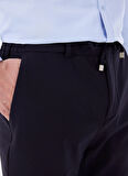 Fabrika Bağlamalı Bel Duble Paça Lacivert Erkek Chino Pantolon F5SM-PNT 2744