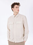 Fabrika Basic Gömlek Yaka Düz Bej Erkek Gömlek F5SM-GML 2300