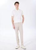 Bej Erkek Basic Çizgili Chino Pantolon F5SM-PNT 2303
