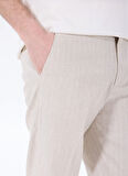 Bej Erkek Basic Çizgili Chino Pantolon F5SM-PNT 2303