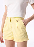 Jeep Yüksek Bel Standart Sarı Kadın Şort J5SL-SHT7187
