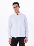 Fabrika Comfort Basic Alttan Britli Yaka Armürlü Beyaz Erkek Gömlek MAYDOS 506