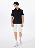 Discovery Expedition D5SM-TST3807 Siyah Relaxed Düz Erkek Polo T-Shirt