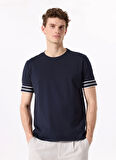 Lacivert Erkek Basic %100 Pamuk T-Shirt F5SM-TST 2738