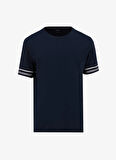 Lacivert Erkek Basic %100 Pamuk T-Shirt F5SM-TST 2738