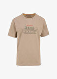 D5SM-TST3846 Açık Kahve Bisiklet Yaka Relaxed Baskılı Erkek T-Shirt