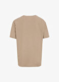 D5SM-TST3846 Açık Kahve Bisiklet Yaka Relaxed Baskılı Erkek T-Shirt