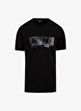 D5SM-TST3750 Siyah Bisiklet Yaka Relaxed Fit Baskılı T-Shirt