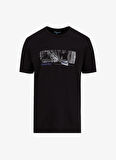 D5SM-TST3750 Siyah Bisiklet Yaka Relaxed Fit Baskılı T-Shirt